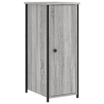 Mesita De Noche | Mesa Auxiliar | Mesilla Madera De Ingeniería Gris Sonoma 32x42x80 Cm Cfw50243