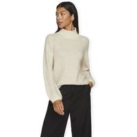 vila jersey noos lory high knit - eggnog para mujer