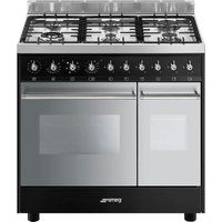 c92dbl9 90 cm dual fuel range cooker - black  stainless steel stainless steel