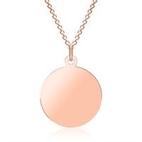cadena de plata 925 chapada en oro rosa y colgante grabado