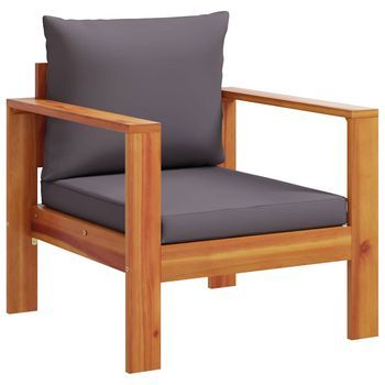 Sillón De Jardín | Silla De Jardín | Silla De Exterior Con Cojines Madera Maciza De Acacia