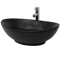lavabo sobre encimera ceramica 59x38x19 cm negro ml-design