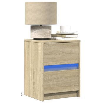 Mesitas De Noche (2 Uds) - Dormitorio - Madera De Ingeniería - Roble Sonoma (38x34x50cm)