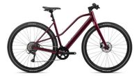 orbea vibe mid h30 bicicleta electrica de ciudad shimano acera 8s 250 wh 700 mm rojo burdeos metalizado 2024