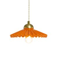 lampara de techo de ceramica y metal naranja