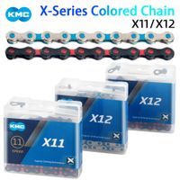 cadena de bicicleta kmc 11s 12s para mtb y carretera color plata negro azul cadena de bicicleta de montana de 12 velocidades 118l 126 eslabones para shimano