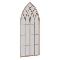 costway espejo panel ventana estilo granja arqueado pared marco metal antiexplosion sala estar entrada chimenea jardin 115x50cm