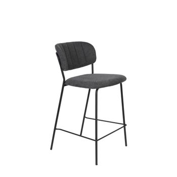 Silla de bar de tela gris oscuro