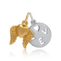 colgante set plata 2 piezas colgante corazon de amor