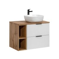 mueble lavabo individual 80cm 2 nichos tableros laminados y mdf blanco