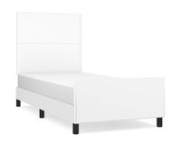 estructura de cama cabecero cuero sintetico blanco 100x200 cm diseno plano