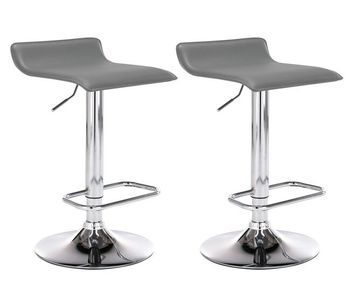 Set de 2 taburetes dyn en cuero pu simil cuero gris 41x38x65 cm