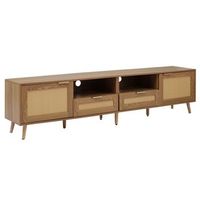 mueble de tv ratan urban meuble 200x37x49 cm - roble