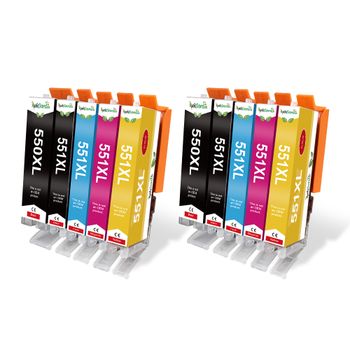 Cartucho de tinta para impresora Canon 550XL, Compatible con PIXMA IP7250, MG5450, MX925, MG5550, MG6450, MG5650, MX725, PGI CLI, 550, 551 XL