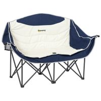 outsunny silla plegable 2 plazas para camping con portavasos bolsa de transporte hasta 250 kg resistente azul   aosom espana