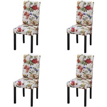 Sillas De Comedor 4 Unidades Tela Multicolor Vidaxl