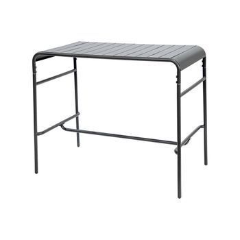 Mesa Alta De Jardín Bistró De Acero, 4 Plazas, 120cm, Antracita