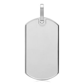 Colgante etiqueta de perro moderno plata 925 18g