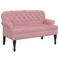 banco con respaldo terciopelo rosa 1195x645x75 cm vidaxl