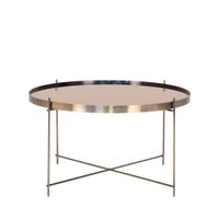 mesa baja de vidrio y metal o70xh40cm - laton