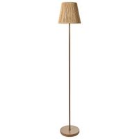 lampara de pie boho pantalla de cuerda de papel base de hierro acabado mate sala de estar dormitorio marron hanger