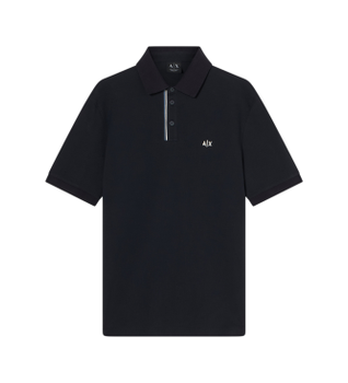 A|X Armani Exchange para hombre. XM002067AF10366UB101 Polo Shirt negro (L), Casual, Algodón, Manga corta