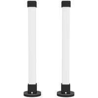 homcom conjunto de lamparas de mesa con control remoto app bluetooth sincronizacion con musica y temporizador blanco