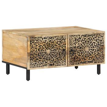 Mesa De Café | Mesa De Centro De Madera Maciza De Pino 80x50x40 Cm