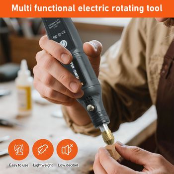 Herramienta Rotatoria Inalámbrica TUNGFULL, Mini Taladro Eléctrico de 3.7V con Alimentación USB, Herramienta Rotatoria para Trabajar la Madera, Grabar Joyas, Metal y Vidrio