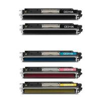 compatible multipack hp colour laserjet cp1025nw printer toner cartridges 5 pack -ce310a