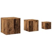 mesas auxiliares 3 uds madera de ingenieria madera envejecida