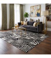 patchwork cebra - alfombra de piel de toro normando animal print