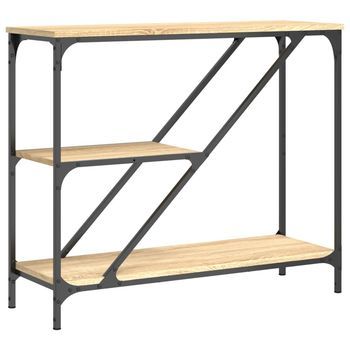 Mesa Consola Madera De Ingeniería Roble Sonoma 88,5x30x75 Cm Vidaxl