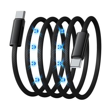 WANEW 240W Tipo-C a Tipo-C Cable de Organización de Adsorción Magnética PD3.1 FCP SCP Carga Rápida Transmisión de Datos