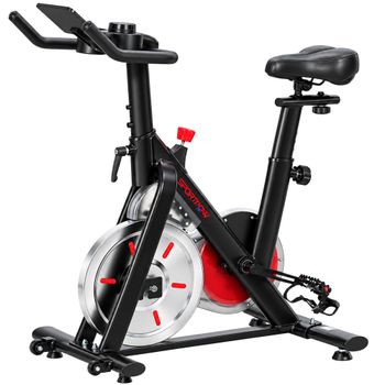 SPORTNOW Bicicleta Estática con APP Bluetooth Resistencia Magnética Volante de 8 kg Pantalla LCD Asiento y Manillar Ajustable