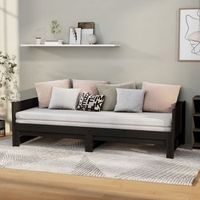 sofa cama  cama para adultos extraible madera maciza de pino negro 2x90x200 cm cfw863133