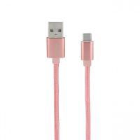 mooov cable nylon usb-c 1m rosa dorado