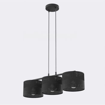 Lámpara colgante lomis negro (3 luces)