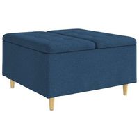 ottoman con almacenamiento azul 80 x 80 x 45 cm tela vidaxl