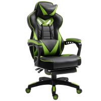 vinsetto silla ergonomica con reposapies verdenegra