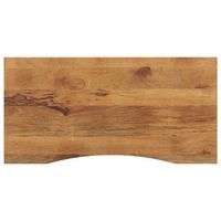 tablero escritorio con curva madera mango rugosa 120x60x25 cm vidaxl