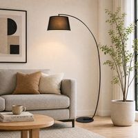 lampara de pie de metal tc ps homcom 105x47x190 cm negro