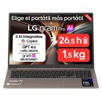 portatil lg gram pro 17z90ub-hau96bn 17 intel core ultra x9 388h 32gb 512gb ssd intel arc b390 windows 11 home
