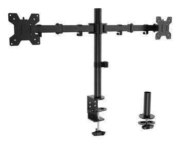AISENS Soporte de mesa eco giratorio e inclinable para monitor TV 10kg 3 Pivotes 2 Brazos de 17 32 Negro
