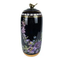 jarron dkd home decor porcelana negro shabby chic 18 x 18 x 42 cm