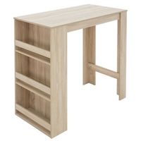 mesa de bar con estantes de 3 niveles 117x106x57 cm ml-design