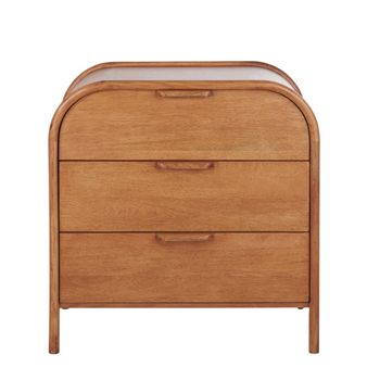 Cómoda de 3 cajones de madera de mango de 89 cm