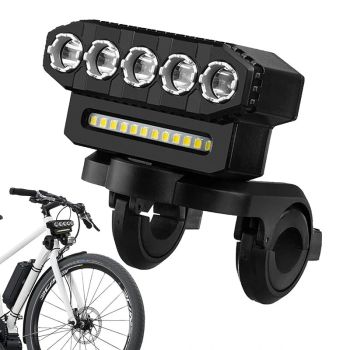 Linterna delantera para bicicleta Cansses con batería de 2000mAh, 5 grandes perlas LED, carga tipo C, 6 modos de luz e i
