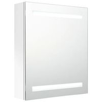 armario de bano con espejo led blanco brillante 50x14x60 cm vidaxl