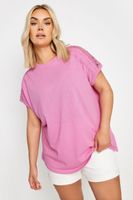 yours camiseta rosa con lino detalles de crochet mujer curvy y tallas grandes yours